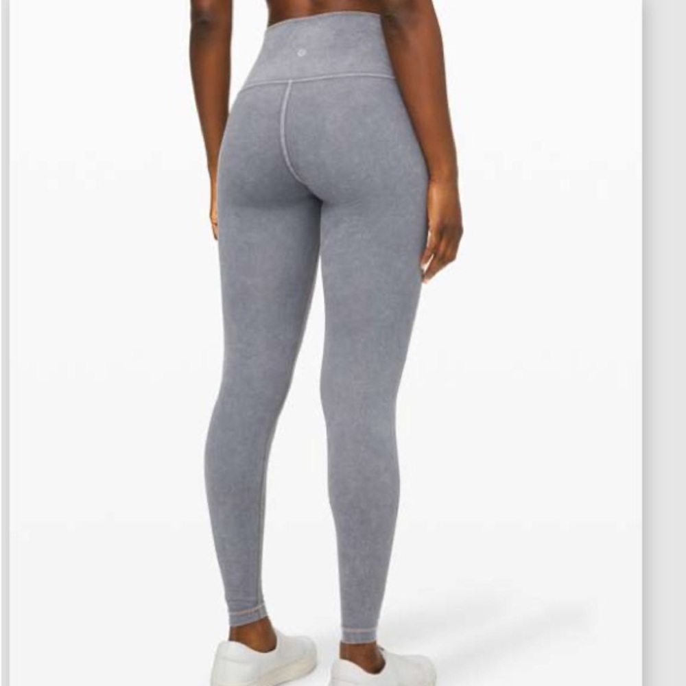 Lululemon Wunder Under Leggings Size 8 Snow Washed Grey